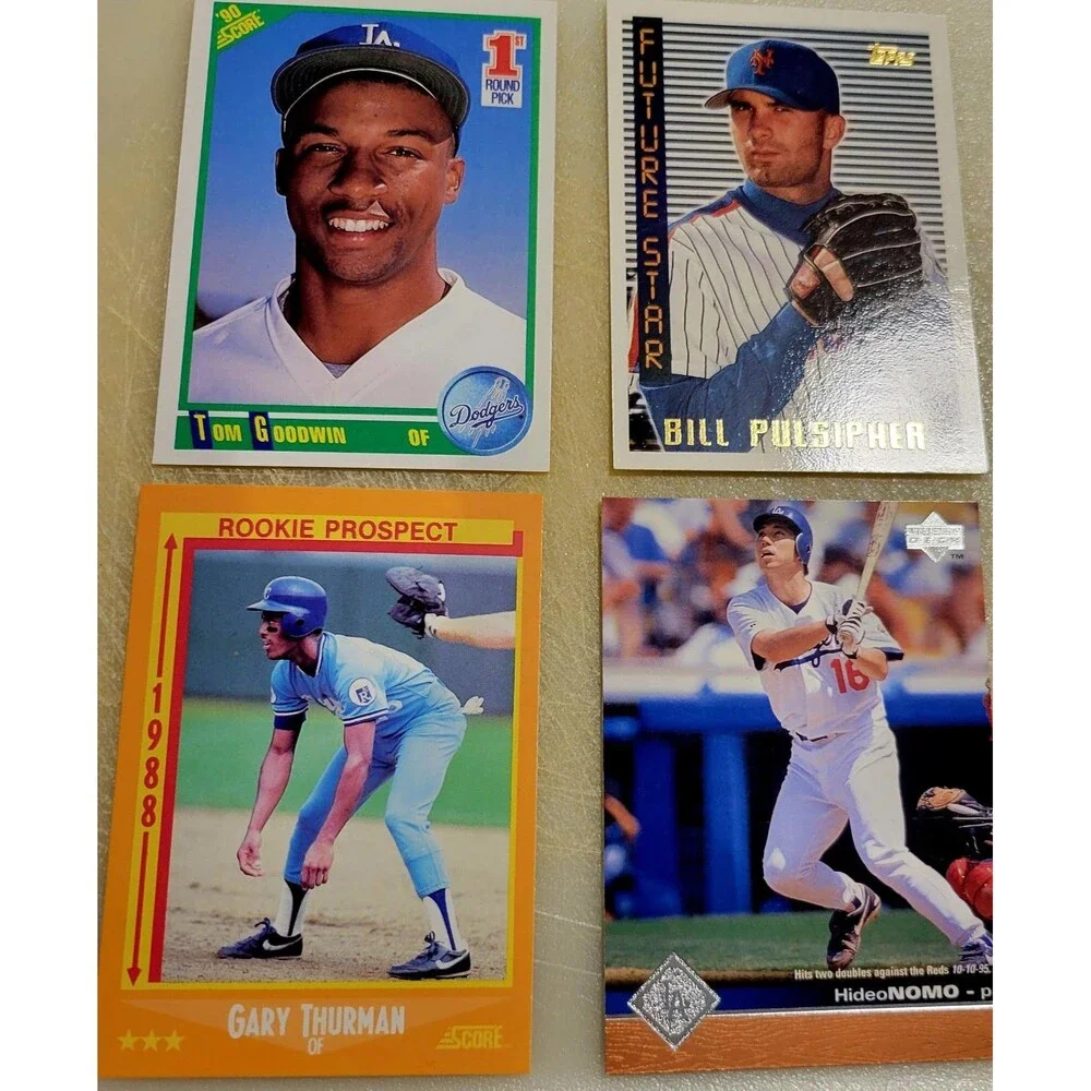 4 CARD ROOKIE SET- TOM GOODWIN, GARY THURMAN, HIDEO NOMO & BILL PULSIPHER
